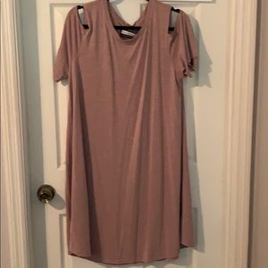 Eluminary cold shoulder dress large dusty rose